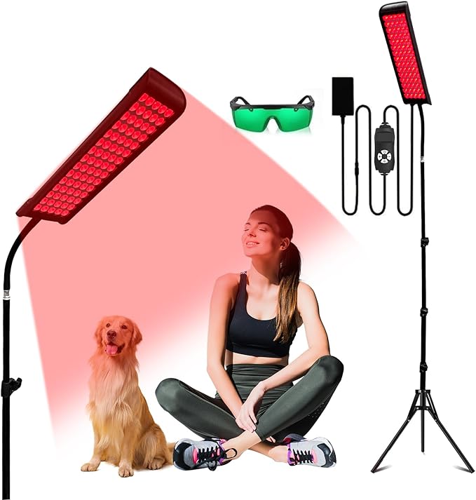 Red Light Therapy for Body and Face, cabpay Red Infrared Light Therapy Lamp with Stand Led 660nm Red Light-Therapy& 850nm Infrared Light Device for Face Knee Body, Skin Care at Home cabpay