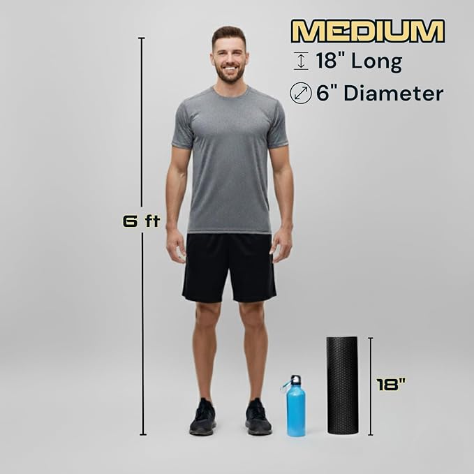 Fitizen Foam Roller – Muscle Massage Rehab Stiff Back Pain Physical Therapy Deep Tissue Firm Exercise Equipment Home Gym Stress Yoga Pilates for The Fit Citizen by FitNation - Bloomnest