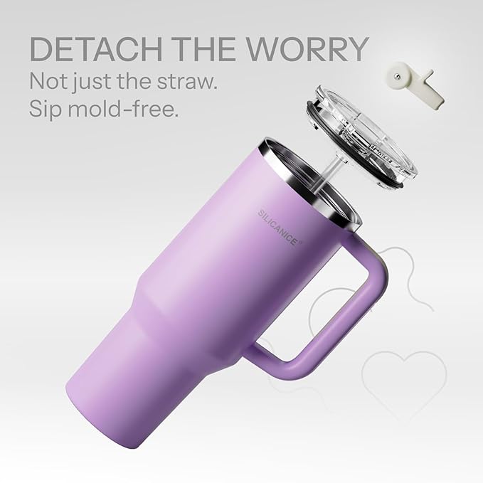 Easy Clean Pro Tumbler - 40 oz Water Bottle with Handle & Quick-Disassemble Flip Straw, Leak Resitance,Double Wall Insulated Stainless Steel, Dishwasher Safe, BPA-Free,Gifts for Women & Men - Bloomnest