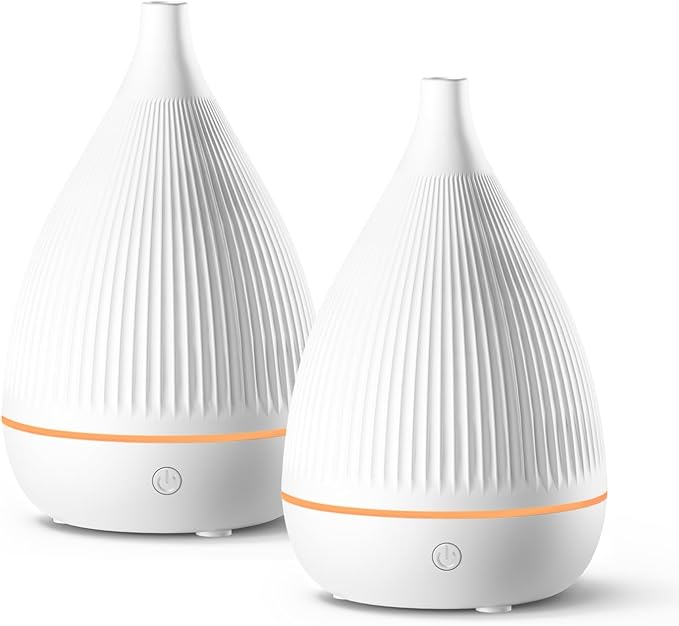 Ultrasonic Essential Oil Diffuser, Home Fragrance Aroma Diffuser with Auto Shut-Off, Color Change Night Light & Ultra-Quiet Operation, BPA-Free Portable Aromatherapy Humidifier for Home (White-2) - Bloomnest
