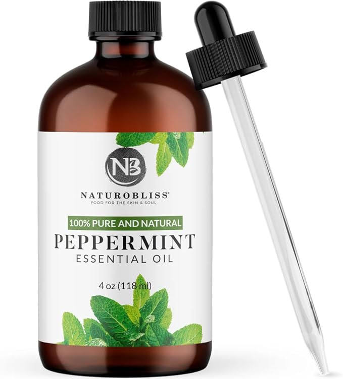 NaturoBliss Peppermint Essential Oil, 100% Pure and Natural Therapeutic Grade, Premium Quality Peppermint Oil, 4 fl. Oz - Perfect for Aromatherapy and Relaxation - Bloomnest