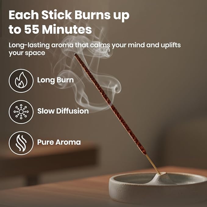 Tulasi Palo Santo Cleansing Incense Sticks (48 Scent Sticks) | with Real Herbs | Long-Lasting 55-Minute Burn | Perfect for Meditation, Yoga & Removing Negative Energy Tulasi