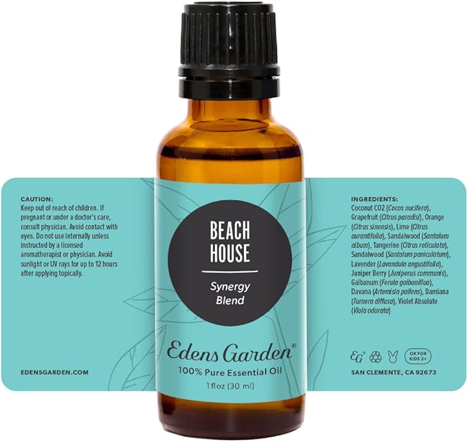 Edens Garden Beach House Essential Oil Blend- 100% Pure Premium Grade, Undiluted, Natural, Therapeutic, Aromatherapy, The Best for Kid Safe, Laundry, Hair 30 ml (1 fl oz) EdensGarden