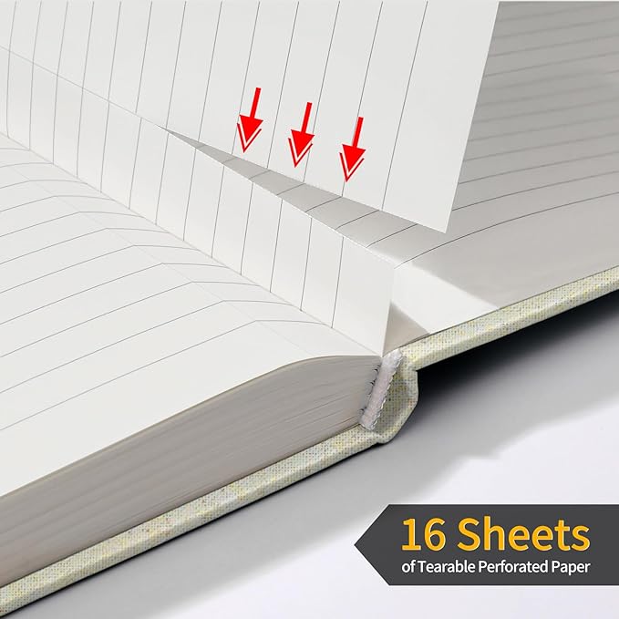 Annecy Lined Journal Notebook, Hardcover Leather Journal for Women & Men, 160 Numbered Pages, Medium 5.5" x 8.25", 100 GSM Thick Paper, Beige - Bloomnest