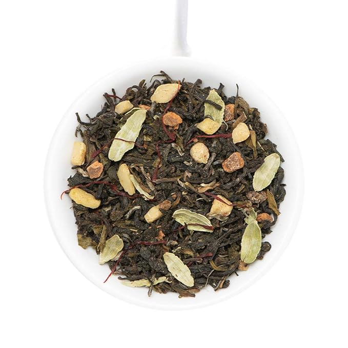 VAHDAM, Kashmiri Kahwa Tea (50 Cups/3.53oz) | Green Tea, Cinnamon, Cardamom, Almond & Saffron | Premium India Loose Leaf Tea | Vacuum Sealed for freshness - Bloomnest