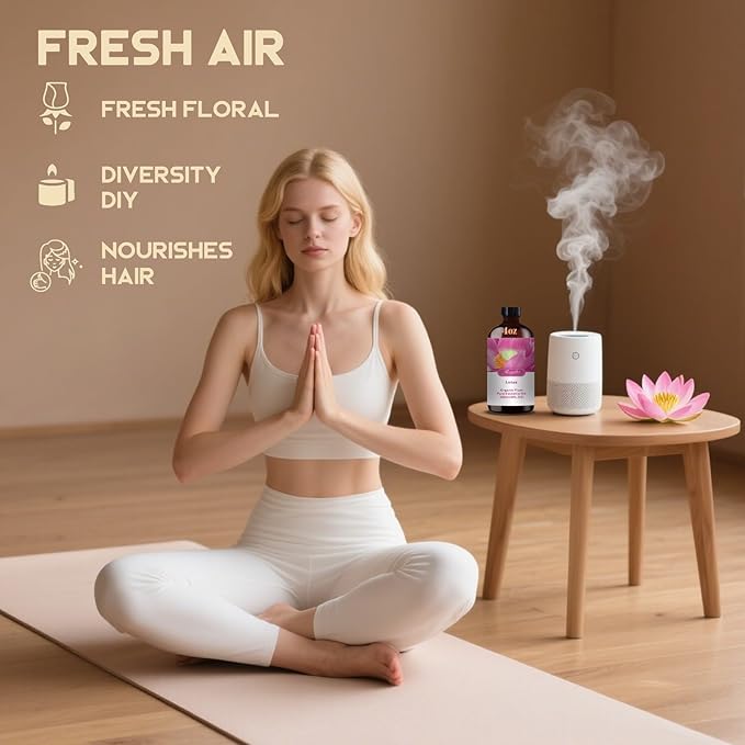 Lotus Fragrance Oil-Lotus Essential Oil 4.33oz (130ml)-100% Pure Natural Scent for Diffusers, Candles, Soap Making & Aromatherapy-Relaxing Home & Gift Essential Oil for Bath, Massage - Bloomnest