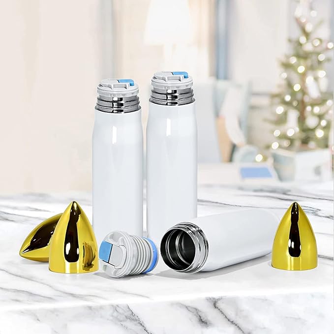 AGH 4PCS Sublimation Tumblers Blanks 17oz Stainless Steel DIY Tumbler Water Bottle, Double Wall Vacuum Insulated Water Bottles with Leak-proof Lid, Travel Mug Flasks Cups, Dad Birthday Gift - Bloomnest