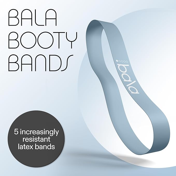 Bala Booty Bands Resistance Bands for Women & Men - Elastic Exercise Bands for Working Out - Wrist, Ankle, Legs & Booty Bands - Workout Resistance Bands for Yoga, Pilates, Strength Training - Bloomnest
