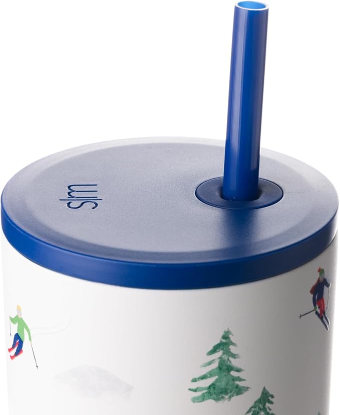 Simple Modern 40 oz Trek Tumbler with Handle and Straw Lid | Cup Holder Friendly Insulated Stainless Steel Travel Mug | Downhill Skiing SimpleModern