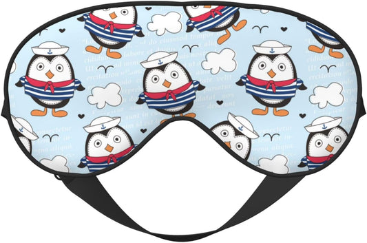 Sleep Eye Mask Little Sailor Penguin Sleep Mask for Women Men Comfortable Eye Mask with Adjustable Strap Soft Eye Cover Blindfold for Travel Yoga Nap Shift Work