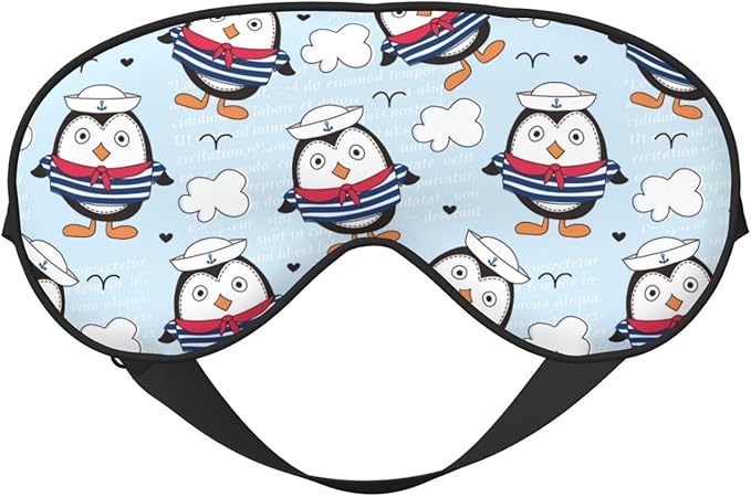 Sleep Eye Mask Little Sailor Penguin Sleep Mask for Women Men Comfortable Eye Mask with Adjustable Strap Soft Eye Cover Blindfold for Travel Yoga Nap Shift Work - Bloomnest