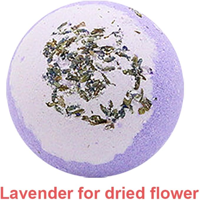 Dried Flower Bath Salt Balls,Lavender Extract Essential Oils,Moisturizing Dry Skin,Fizzy Spa,Relaxation,Self Care,Relaxing,Bubble Bath Bomb Gifts Idea for Men Women