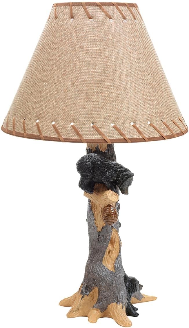 BLACK FOREST DECOR - Life is Sweet Bear Accent Lamp for Cabin, Living Room, Nightstand, Desk - Vintage Rustic Home Décor - 23" x 14" - Bloomnest