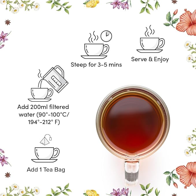 VAHDAM Assorted Tea Gift Set with Cruise Tumbler (4 Variety, 60 tea Bags) | Ecofriendly Tea Bags | Tea Gifts for Women & Men