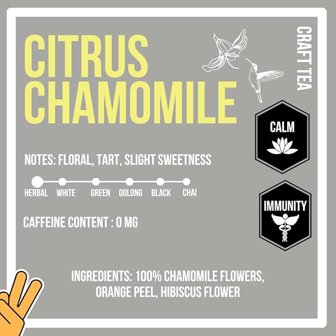 Revival Tea Company Citrus Chamomile Tea - Herbal Tea Blend of Chamomile Flowers and Orange Peel - Caffeine Free - 24 Tea Bags - Bloomnest