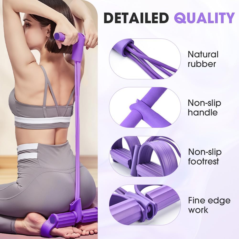 2026 New 21 Fitness Resistance Bands-4 Tube Pedal Ankle Puller, Stretching Bands for Arm and Leg Workouts, Stretching Workout Fitness Bands for Arm Weights Exercise Equipment