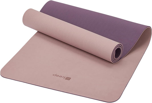 KEEP Yoga Mat Non Slip, Hot Yoga Mat for Women, 72"x24" Double-Color Exercise mat for Home Workout, Premium TPE 7mm Thickened Lightweight Workout Mat for Pilates and Fitness
