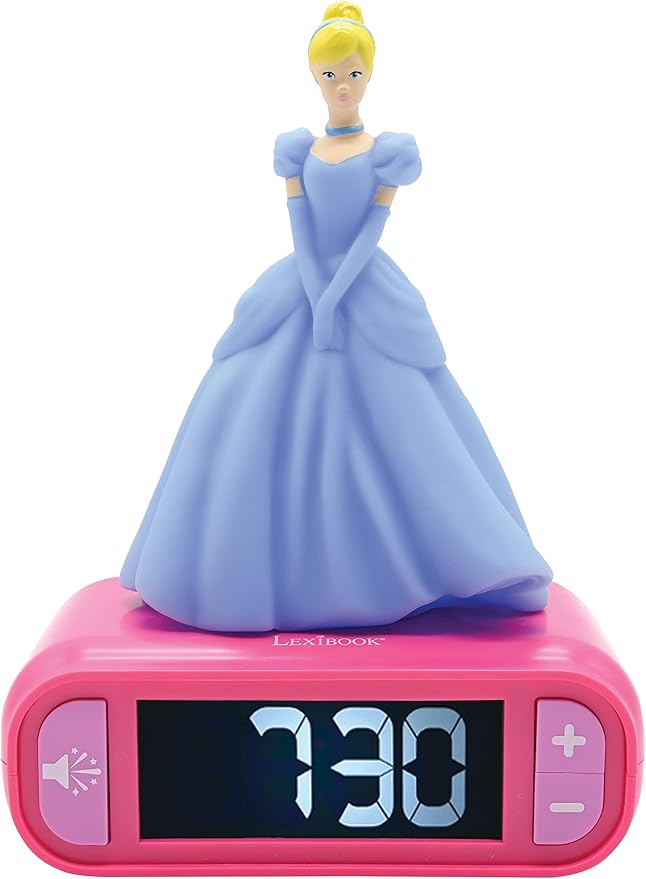 LEXiBOOK - Disney Princess Digital Alarm Clock for Kids with Night Light Snooze, Childrens Clock, Luminous Disney Princess, Pink Colour - RL800DP - Bloomnest