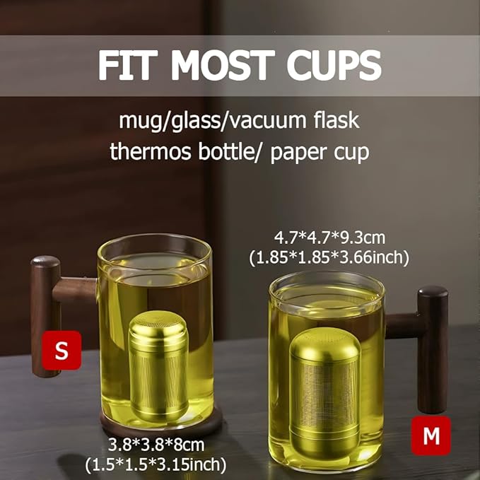 Tea Infuser For Loose Leaf Tea Drinkers, Extra Fine Mesh Tea Strainers 316 Stainless Steel, Tea Steeper, Tea Filter, Tea Diffuser For Rooibos/Black Tea/Herbs/Spices By Iruerti KTAD, 1.5*1.5*3.15'' (S) - Bloomnest