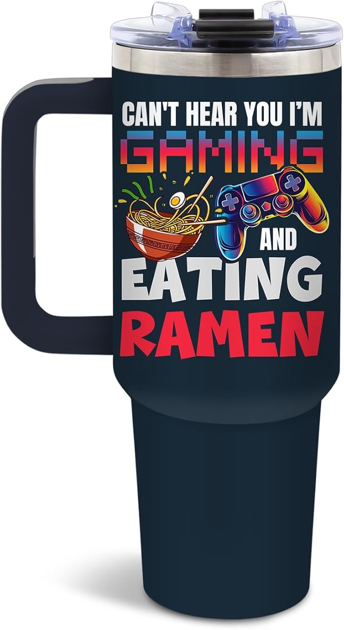DUUV Gamer Gifts for Christmas, Gamer Tumbler 40 Oz, Gaming Gifts for Men Boys Kids Teen Son Adults, Gaming and Ramen Design, Birthday Gift for Gamers Lovers, Fun Game Room Decor Gift Ideas, 1PCS - Bloomnest