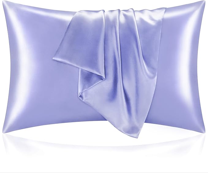 BEDELITE Satin Pillowcase for Hair and Skin, Super Soft and Cooling Similar to Silk Pillow Cases 2 Pack with Envelope Closure, Gift for Women Men(20"x36" King Size, Lilac) - Bloomnest