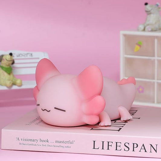 Tremdwoto Axolotl Night Light for Kids, 7 Color Changing Cute Axolotl Lamp，Dimmable &1/3 H Timer, USB Rechargeable Silicone Nursery Nightlight for Kid Bedroom Decor Axolotl Gift for Boys and Girls - Bloomnest