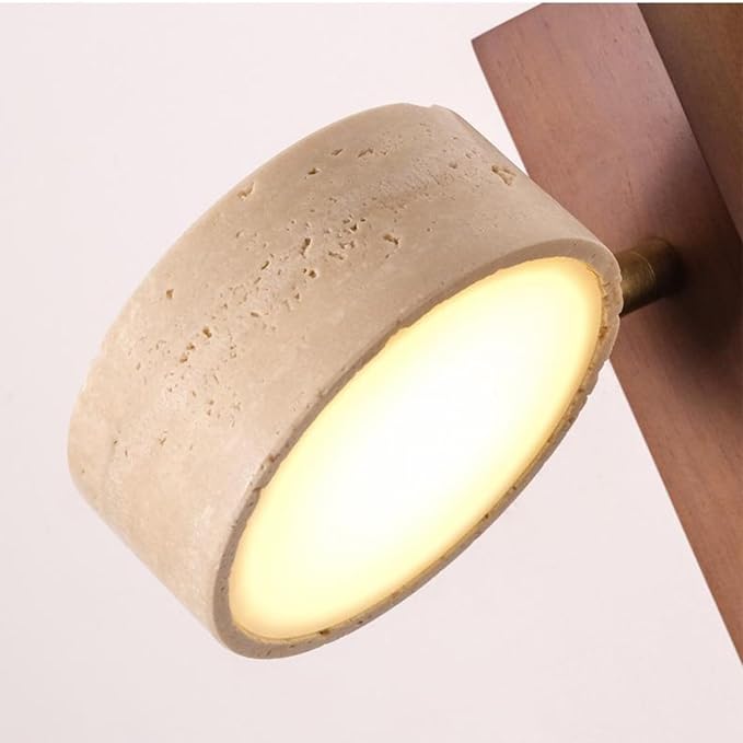 Japanese Wabi-Sabi LED Wall Sconce with Natural Stone Shade,Vintage Swivel Wall Lights,Modern Wall Sconce for Bathroom Mirror, Kitchen,Dining Room,Hallway,Vanity Lighting (A, 2 Heads) - Bloomnest