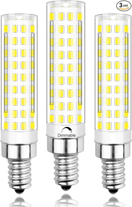 E12 Led Bulbs 100 Watt Equivalent 10W Candelabra Light Bulbs Dimmable, Cool White 6000K, AC120V 1100 Lumen for Chandelier Ceiling Fan Salt Lamp (0.71 * 3.45 in),3 Pack - Bloomnest