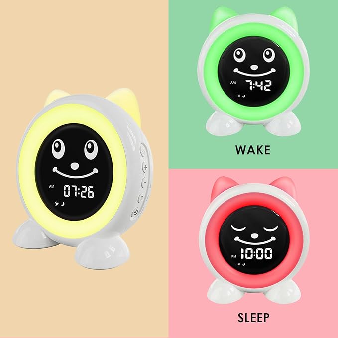 Toddlers Sleep Training Clock, Kids Alarm Clock with Night Light & Nap Timer, Ok to Wake Clock for Girls and Boys - Bloomnest