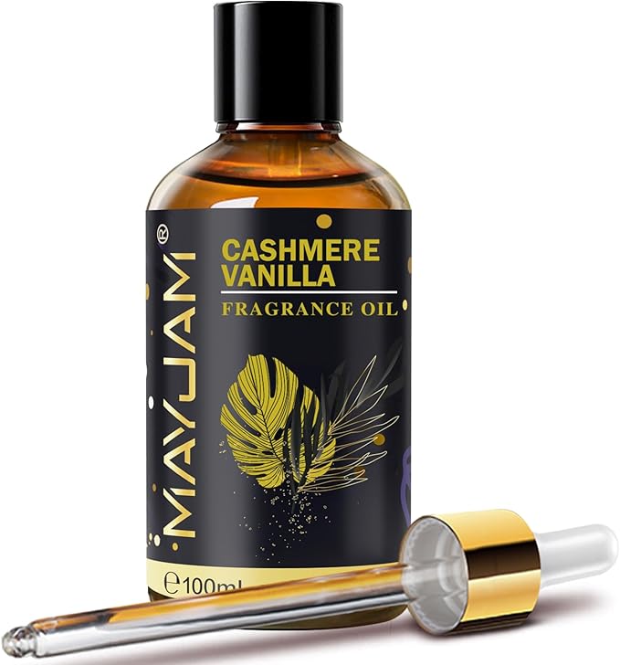 Cashmere Vanilla Fragrance Oil Essential Oil, MAYJAM 3.38FL.OZ Cashmere Vanilla Oil for Diffusers for Home, Long Lasting Scented Oils for Soap Candle Making - 100ML MAYJAM