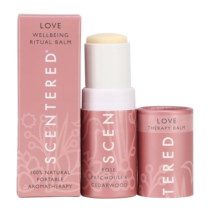 Scentered Aromatherapy Balm Stick - Love - Rose Essential Oils Rub On for Emotional Regulation & Balance - 100% Natural: Rose, Cedarwood, Ylang Ylang - Self Care Gifts for Women - Bloomnest