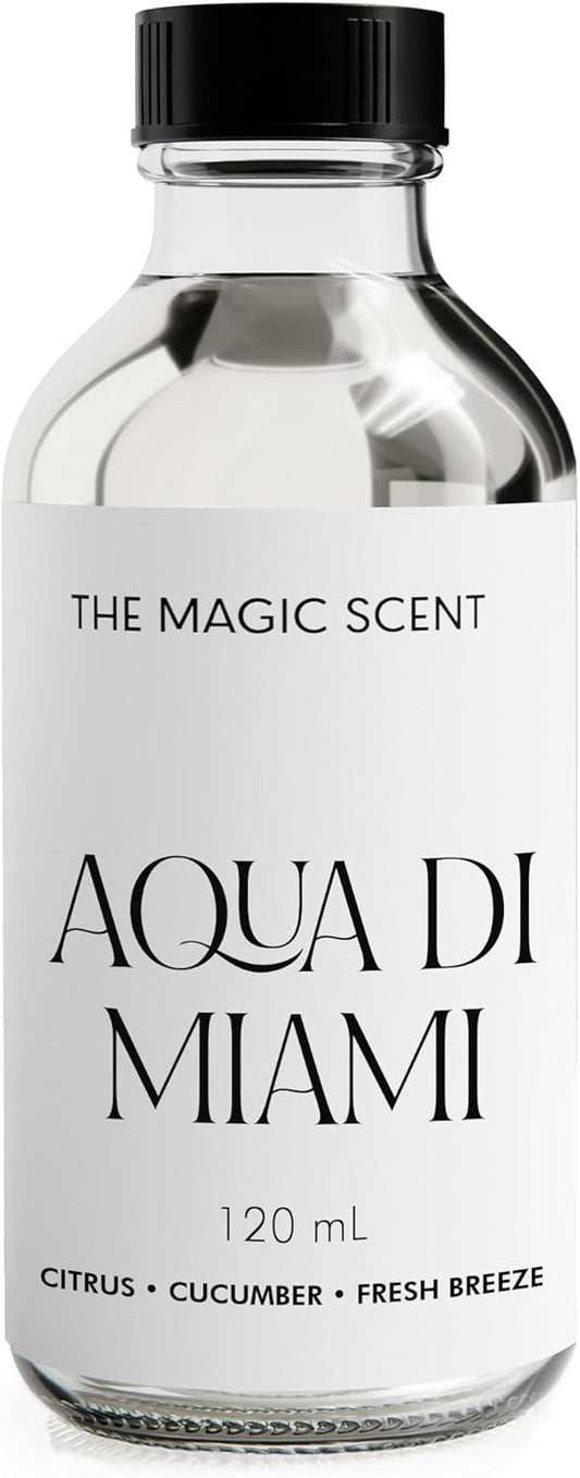 The Magic Scent Aqua di Miami Diffuser Oil - Hotel & Home Luxury Scents - Diffuser Oil Scents for Home Designed for Use in All Diffusers - 4 fl oz, 120 mL