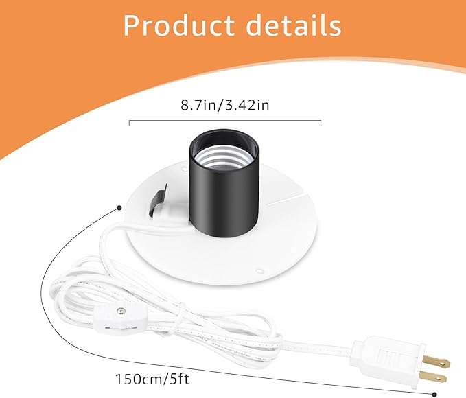Sigely Blow Mold Light Kit Replacement Light Cord,for Halloween Christmas Blow Mold Village Craft Indoor Outdoor Decorations,for E26 E27 Salt Lamp Bulb with On/Off Switch Fuse Plug 4 Set - Bloomnest