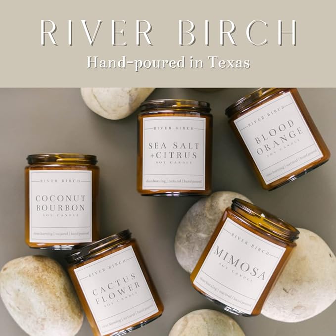 River Birch Candles Cactus Flower Scented Candle | Premium, All-Natural, Non-Toxic, Soy Amber Jar Candles | 8.5oz 40 Hr Burn Time | Cozy Relaxing Gifts for Home - Bloomnest