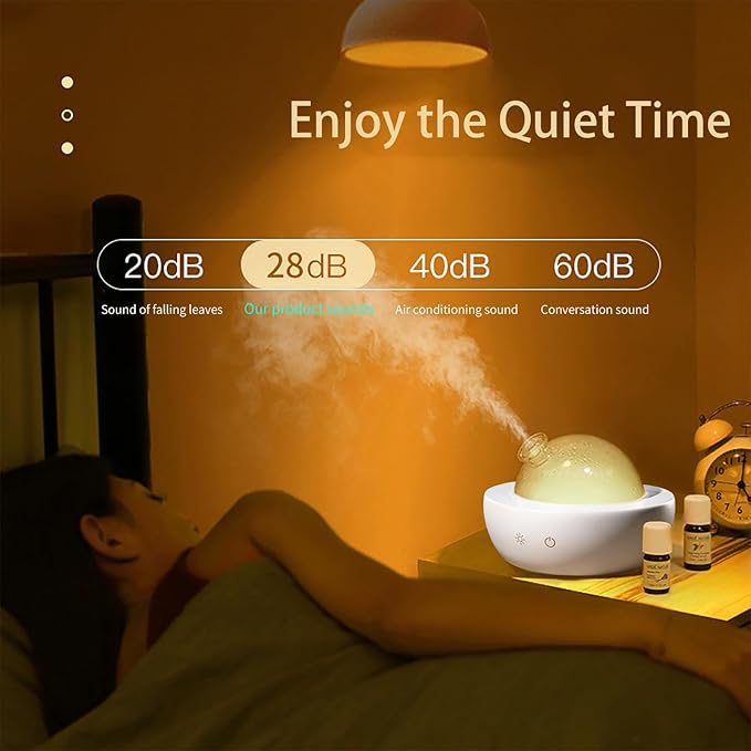 Glass Essential Oil Diffuser with Real Wood Base, 180ml Aromatherapy Diffuser with 2 Mist Modes, 7 Colors LED Light Ultrasonic Cool Mist Humidifier for Home and Office Bloomnest