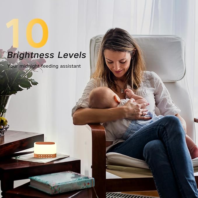 SleeZOO Sound Machine White Noise Machine with 25 Soothing Sounds 12 Colors Light with 10 Adjustable Levels 32 Adjustable Volumes 5 Timers Portable Sleep Machine for Adults Kids Baby (Wood) - Bloomnest