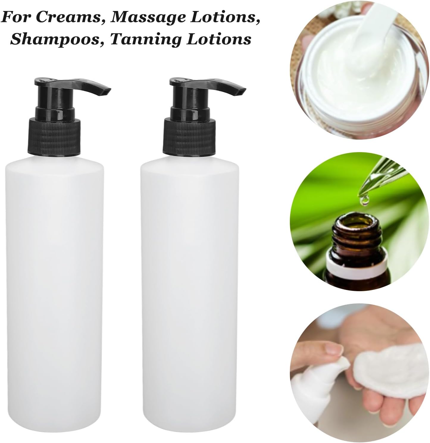 2PCS Massage Oil Dispenser, Reusable Bottles, Heater Pump and Replacement Accessories for Oil Warmer
