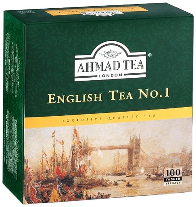 Ahmad Tea English Tea No.1 Tagged Teabags, 100 Count (Pack of 24) - Bloomnest