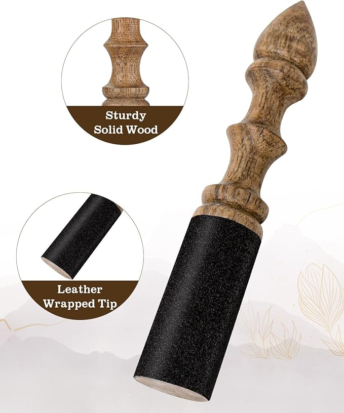 Singing Bowl Mallet 100% Hand-Sculpture in Nepal Tibetan Singing Bowl Wooden Mallet Striker Sound Bowl Stick Meditation Accessories for Meditation Yoga Relaxation Healing Gifts - Bloomnest
