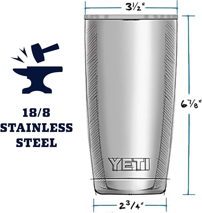 YETI Rambler 20 oz Stainless Steel Vacuum Insulated Tumbler w/MagSlider Lid - Bloomnest