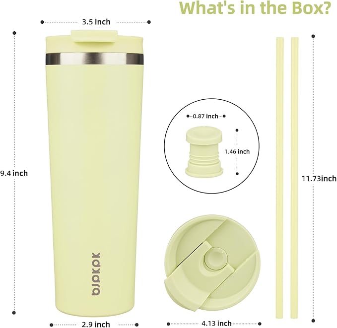 BJPKPK 30oz Insulated Tumbler With lid And Straw Stainless Steel Tumblers Travel Coffee Mug Reusable Thermal Cup,Macaron Green - Bloomnest