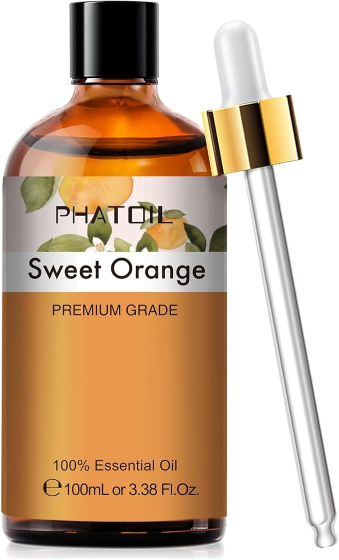 Sweet Orange 3.38fl.oz Essential Oil, PHATOIL Aromatherapy Essential Oils for Diffuser, Humidifier, Perfect for DIY Soap, Candle, Bath Bombs Making(100ml) - Bloomnest