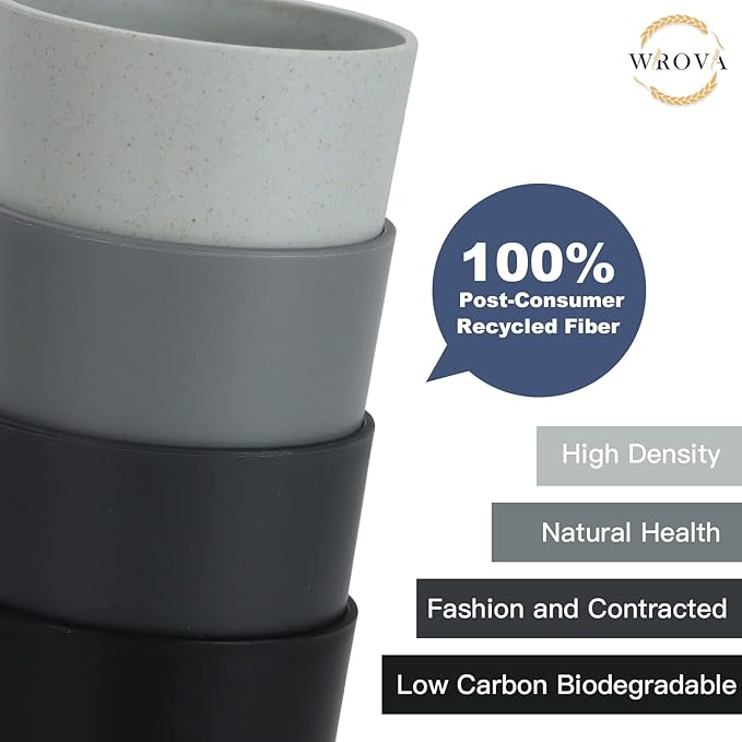 Wheat Straw Cups 8 PCS Good Alternative to Plastic Reusable Cups 20 oz Unbreakable Drinking Cup Reusable Dishwasher Safe Water Plastic Glasses Classic Series - Bloomnest