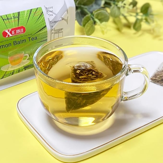 XIEJINJI Lemon Balm Tea, 2.2g X 40 Count, 100% Pure Natural Lemon Balm, Calming and Digestion Support, Eco-Conscious Tea Bags, Non-GMO, Caffeine Free - Bloomnest