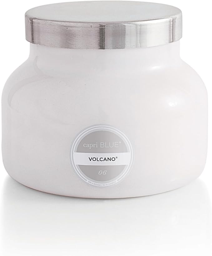 Capri Blue Volcano Scented Candles - Luxury Glass Jar Candles for Home Scented with Tropical Fruit & Sugared Citrus - Soy Wax Blend - Capri Blue Volcano - White Color (19 oz) - Bloomnest