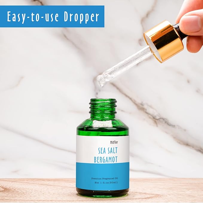 Sea Salt Bergamot Fragrance Oil, MitFlor Single Scented Oil, Large Size Premium Grade Fragrance Oil for Soap & Candle Making, Aromatherapy Oil, Fresh Summer Scent for Home Fragrance, 30ml - Bloomnest