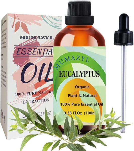Eucalyptus Essential Oil Organic Plant Natural 100% Pure Eucalyptus Oil for Diffuser Cleaning Home Bedroom Perfumes Humidifier Soap Candles 100ml 1 Pack - Bloomnest