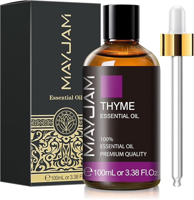 Thyme Essential Oil 3.38FL.OZ - Pure Essential Oils with Glass Dropper - Thyme Oil for Aromatherapy and Diffuser, MAYJAM Essential Oil Singles - Bloomnest
