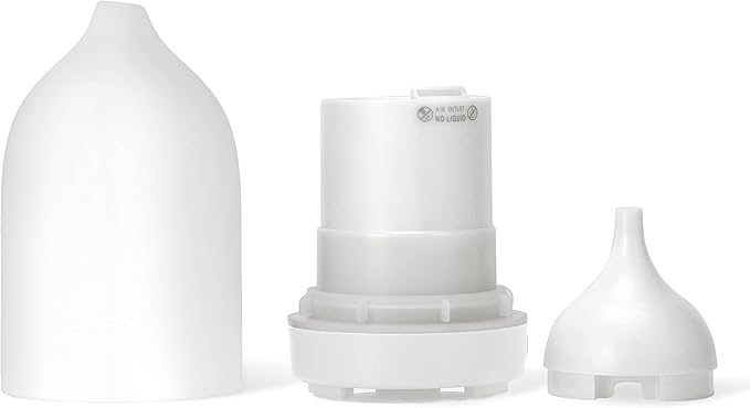 Essential Oil Diffusers,Handmade Ceramic Aromatherapy Diffuser for Room and 9 Colors Night Light for Home,Auto-Off (White) - Bloomnest