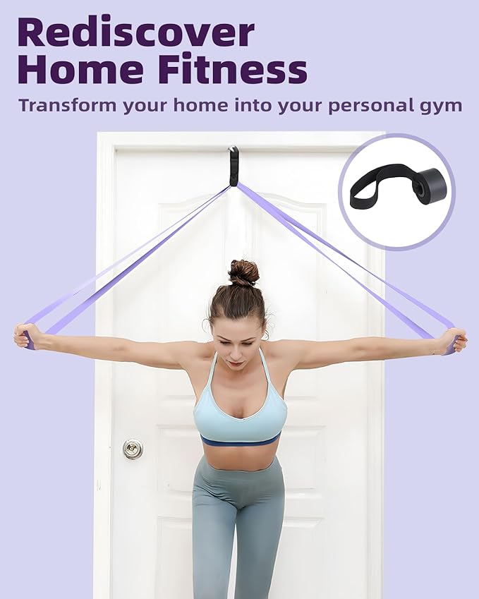 Pull Up Bands, Fitense Resistance Bands Set with Door Anchor, Stretching Assist Band, Portable Exercise, Muscle Training, Physical Therapy, Exercise Workout Bands for Working Out for Women - Bloomnest